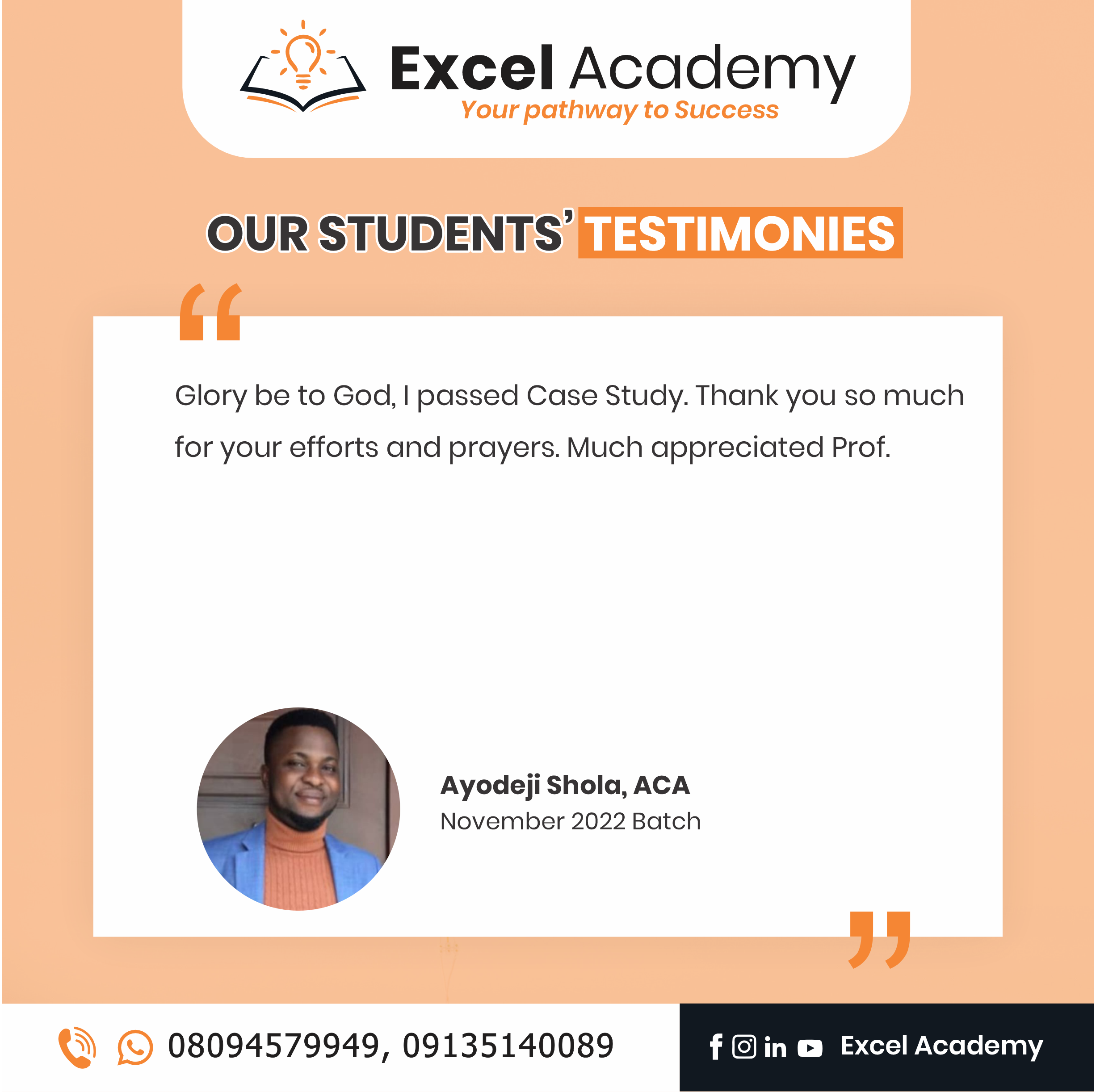 Testimonies 57 - Excel Academy