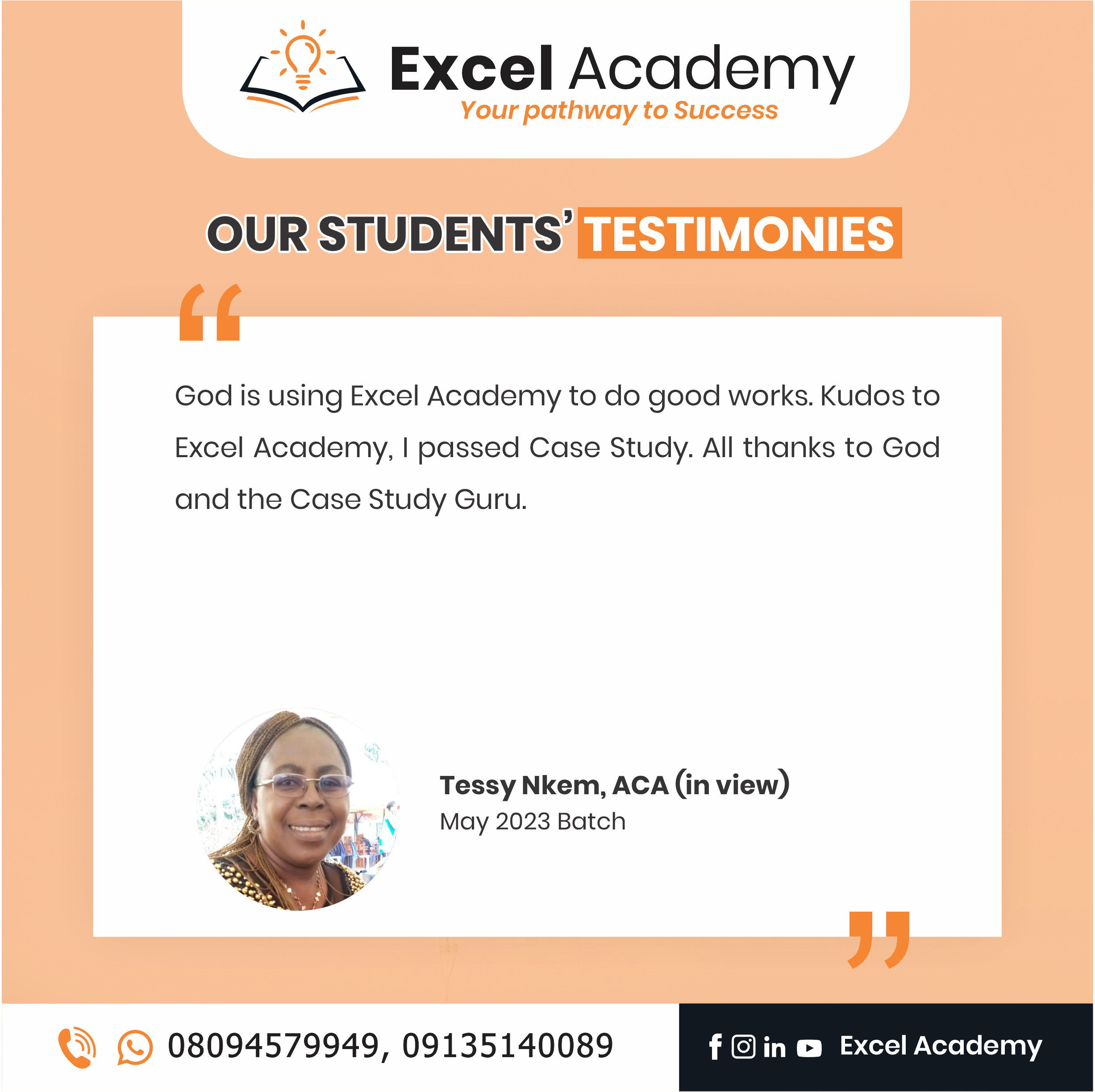 Testimonies 65 - Excel Academy