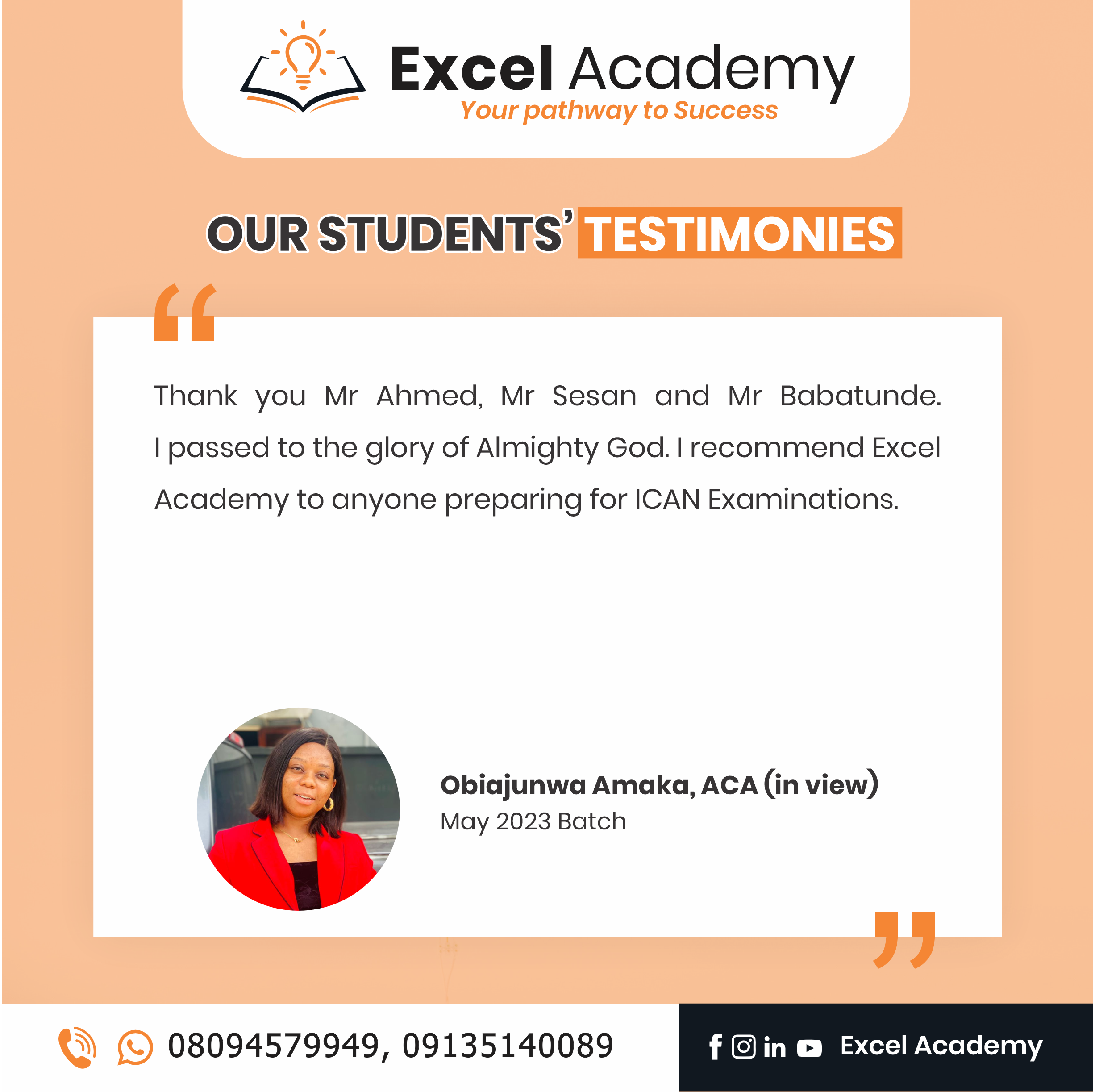 Testimonies 66 - Excel Academy